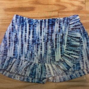 Blue Patterned Kids Skort
